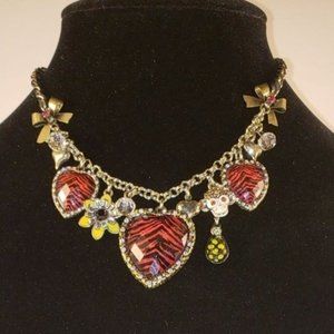 Y2K Vintage Nwt's Betsey Johnson Jungle Heart Necklace